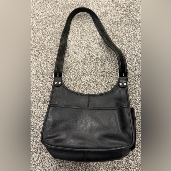 Vintage Coach 90’s Black Leather Turnlock Minimalist Timeless Chic Shoulder Bag - Picture 3 of 12